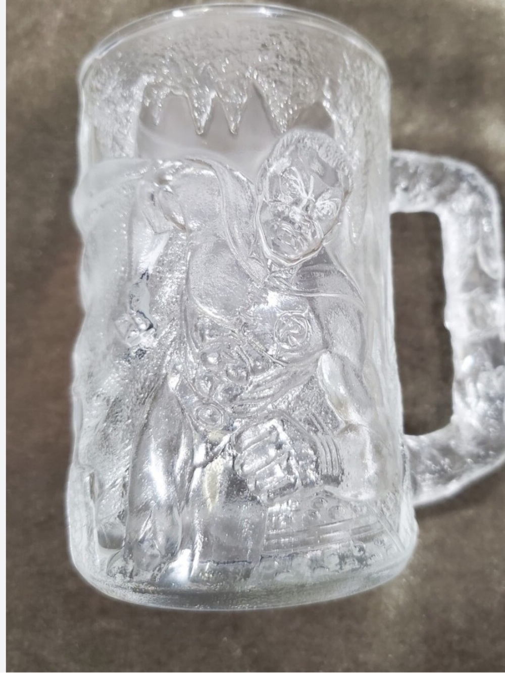Vintage McDonald's  Batman Forever Robin 3D Embossed Glass Mug